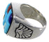 Multicolor Inlay Southwestern Sterling Silver Ring Size 8 CX50023